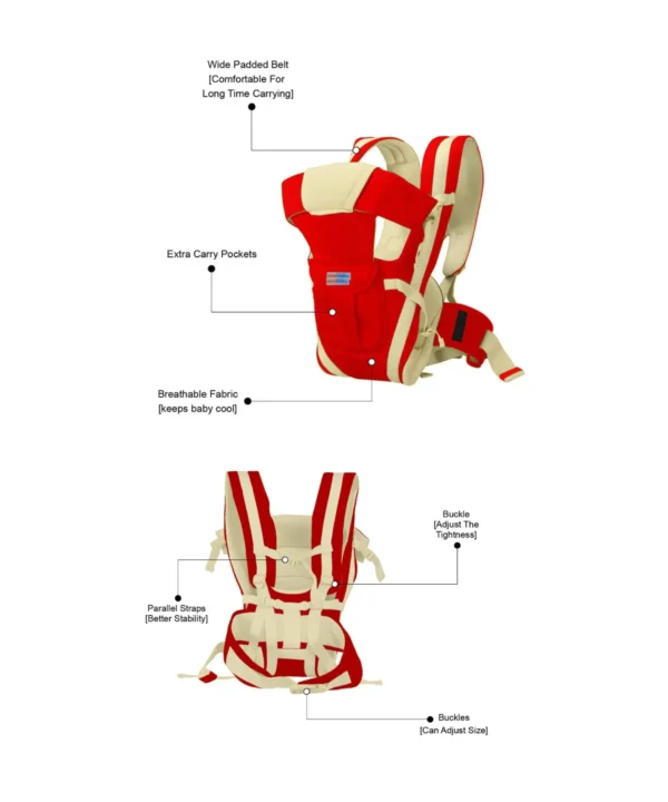 4 In 1 Baby Carrier Comfortable Sling Backpack | Baby Holding Strap Adjustable Carry Bag