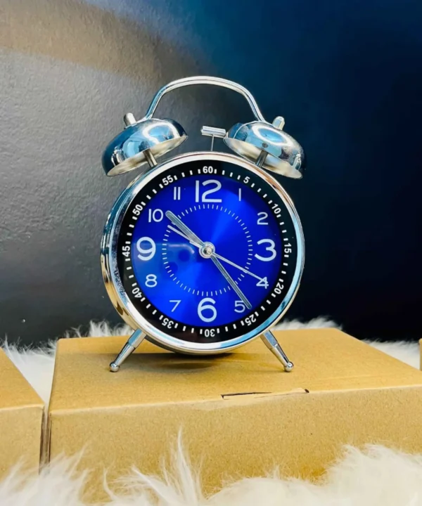 Metal Body Twin Bell Oval Design Alarm Clock