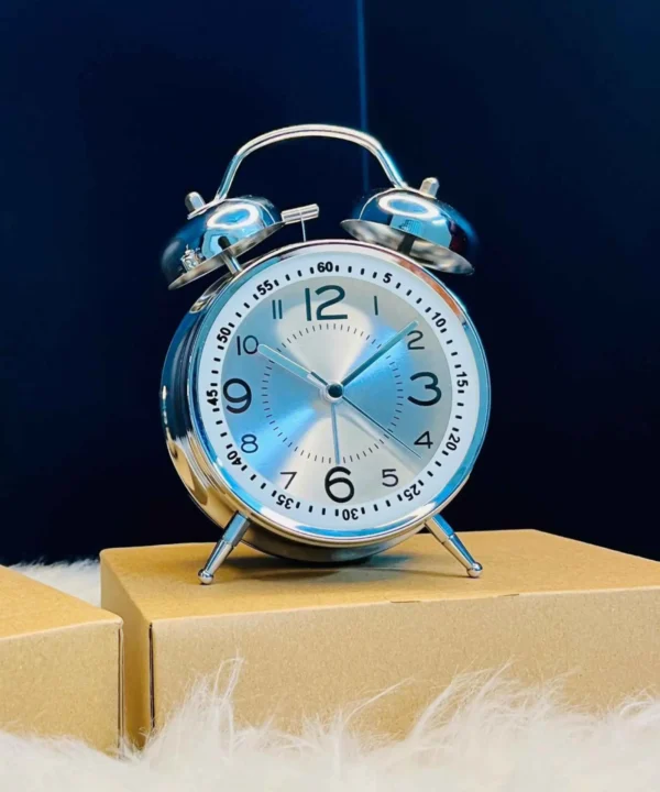 Metal Body Twin Bell Oval Design Alarm Clock