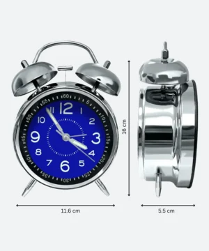 Metal Body Twin Bell Oval Design Alarm Clock