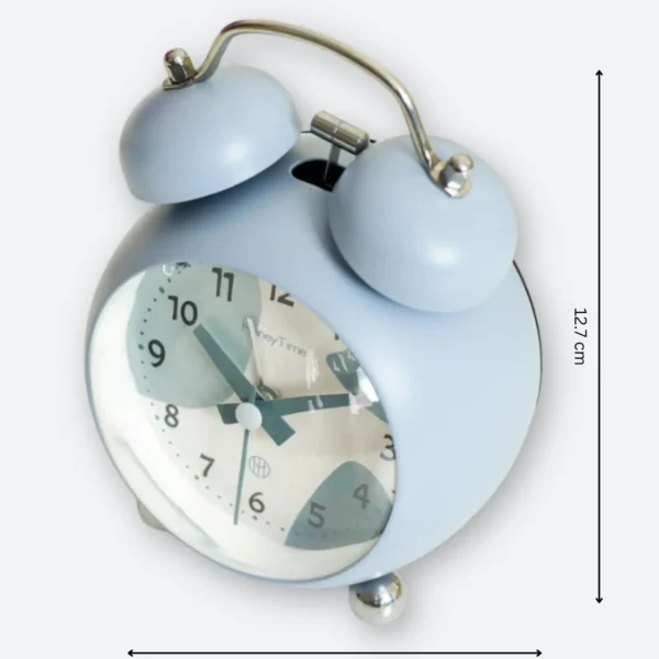 Super Loud Twin Bell Alarm Clock for Heavy Sleepers, 4-Inch Silent Non-Ticking Quartz with Backlight