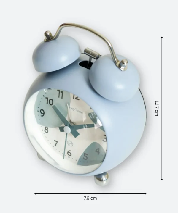 Super Loud Twin Bell Alarm Clock for Heavy Sleepers, 4-Inch Silent Non-Ticking Quartz with Backlight