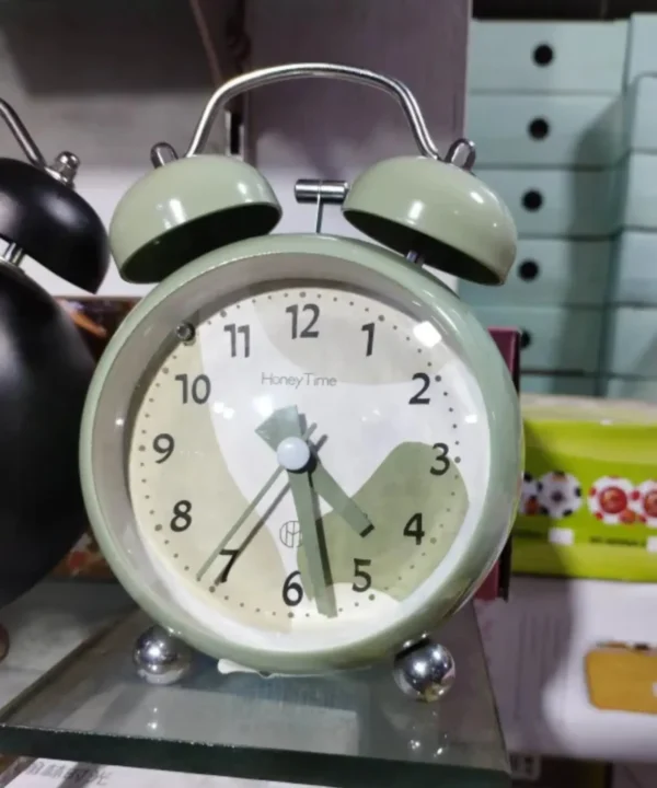 Super Loud Twin Bell Alarm Clock for Heavy Sleepers, 4-Inch Silent Non-Ticking Quartz with Backlight