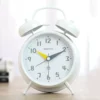 Metal Body Twin Bell Super Loud Alarm Clock - White Color